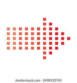 Red right-facing halftone arrow illustration