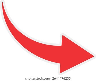 Red right-pointing arrow vector with white outline