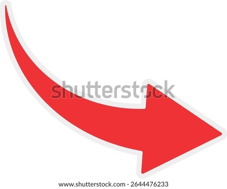 Red right-pointing arrow vector with white outline