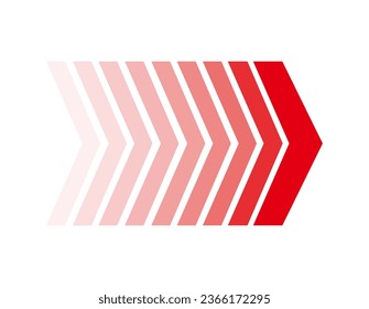 A red right-pointing pointer with a triangular arrow.