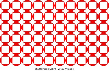 red ring square block on white background, design for fabric print or t-shirt paint screening, rectangular 
