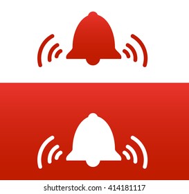 red ringing bell vector icon illustration symbol sign