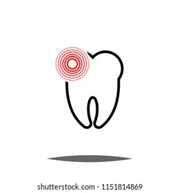 Red rings. Pain circle. Symbol of pain. Medical design icon vector template