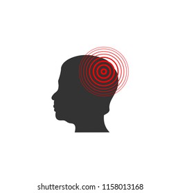 Red rings. Pain circle. Symbol of pain. Medical design icon vector template