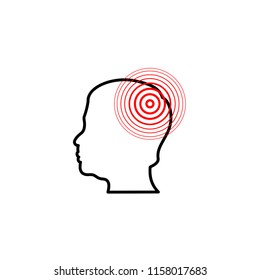 Red rings. Pain circle. Symbol of pain. Medical design icon vector