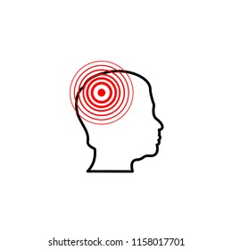 Red rings. Pain circle. Symbol of pain. Medical design icon vector