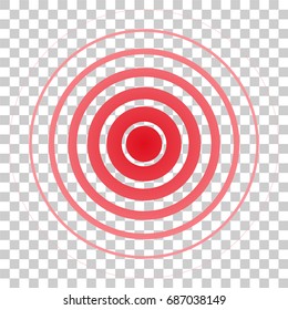 Red rings. Pain circle. Symbol of pain. For your medical design. Vector template illustration