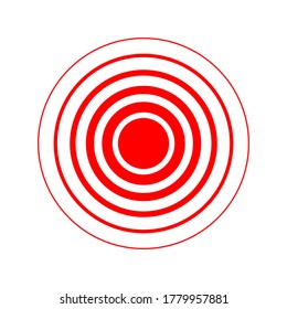 Icône rouge rond de douleur pour : image vectorielle de stock (libre de  droits) 1393692536 | Shutterstock