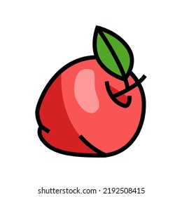 red ripe apple fruit color icon vector. red ripe apple fruit sign. isolated symbol illustration