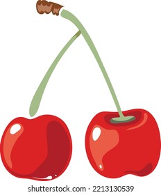 Rote reife Beeren. Cherry-pair-Symbol
