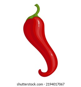 Red ripe chili pepper. Vector graphics.