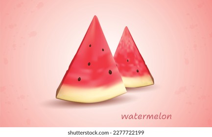  red ripe slices watermelon vector 