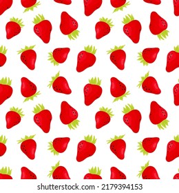 Rote reifen Erdbeeren nahtloses Muster auf Weiß