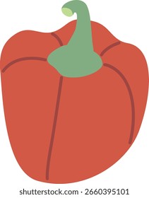 Ilustração de vetor de pimenta doce madura vermelha