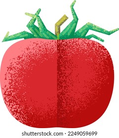 Red ripe tomato. Textured flat vegetable icon