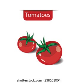 red ripe tomato vector illustration  on white background 1