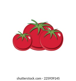 red ripe tomatoes vector illustration isolated on white backgroud