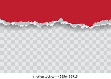 Red Ripped Paper Background for Flyer, Banner, Infographic, Website, Ads Banner or Etc. High Quality Background Vector Illustration