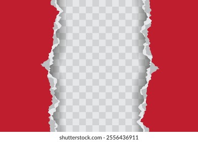 Red Ripped Paper Background in Left and Right Position for Flyer, Banner, Infographic, Ads Banner or Etc. High Quality Background Vector Illustration