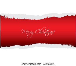 red ripped paper - Christmas edition