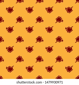 Red Rising cost of housing icon isolated seamless pattern on brown background. Rising price of real estate. Residential graph increases. Vector Illustration Red Rising cost of housing icon isolated seamless pattern on brown background. Rising price of real estate. Residential graph increases. Vector Illustration