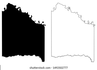 Red River County, Texas (Counties in Texas, United States of America,USA, U.S., US) map vector illustration, scribble sketch Red River map