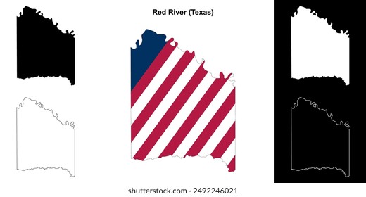 Conjunto de mapas esquemáticos del condado de Red River (Texas)
