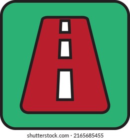 Carretera roja, ilustración, vector sobre un fondo blanco.