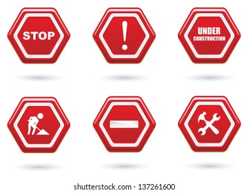 Red Road Sign Set