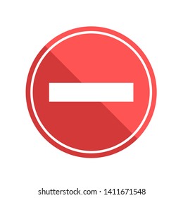 Red road stop sign icon. Vector illustration