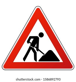 red roadwork sign no way