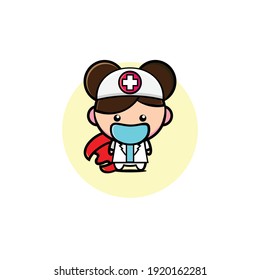 Red robe cute nurse character design