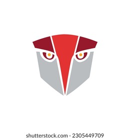 red robot bird logo vector illustration template design