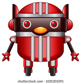 Red robot cartoon on the wheels