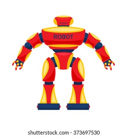 Red Robot. Children's toy. Vector illustration for your design.