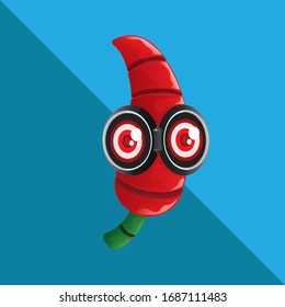 Red Robot Chili Character Vector Illustration