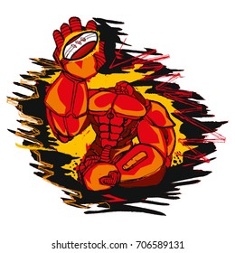 Red robot football player 