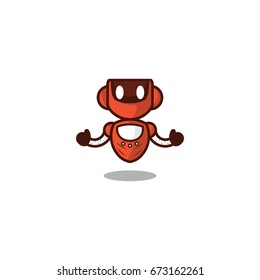 Red Robot Logo Template Design