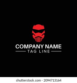red robot mask vector logo