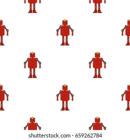 Red robot pattern seamless for any design vector illustration