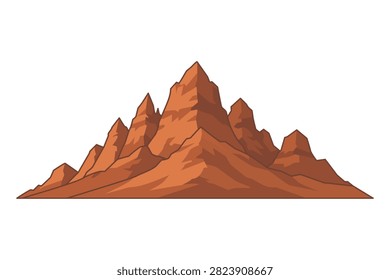 Red Rock Canyon Mountain Ridge Vector Illustration Desert Mountain Landscape Graphic