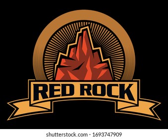 Concepto de diseño del logo de Red Rock.