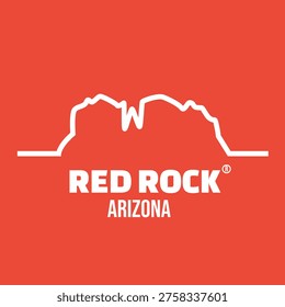 Red Rock National Park in Lines Design Perfect for Print, Apparel, etc
