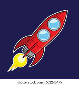 Red Rocket Cartoon Vector Stock Vector (Royalty Free) 602245475