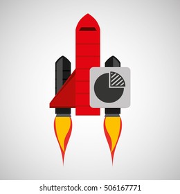 red rocket concept business strategy plan vector illustration