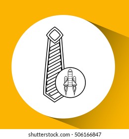 red rocket concept business tie businessman vector illustration
