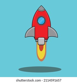 red rocket flying take off