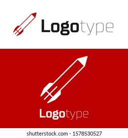Red Rocket icon isolated on white background. Logo design template element. Vector Illustration