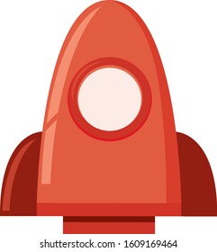 Red rocket on white background illustration