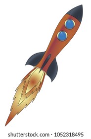 Red rocket ship cartoon drawing